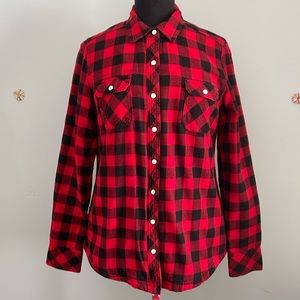 BC Clothing Buffalo Plaid Fleece Lined Shirt Size S